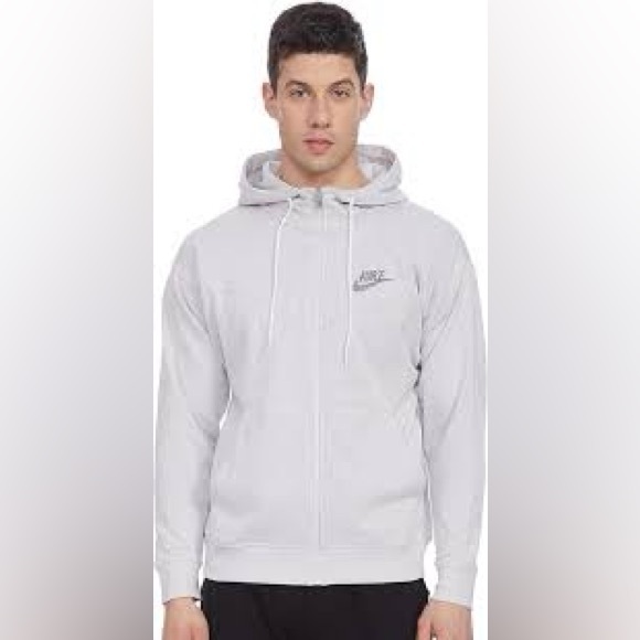 Nike Other - Nike Light Gray Full-Zip Hooded Jacket